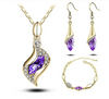 Crystal Earrings Necklace Bracelet Three-piece suit
