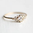Diamond rhinestone crystal zircon square ring