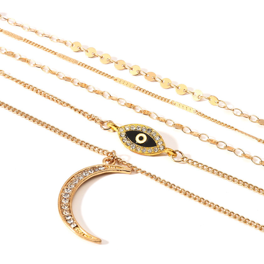 Retro exaggerated multi-layer necklace