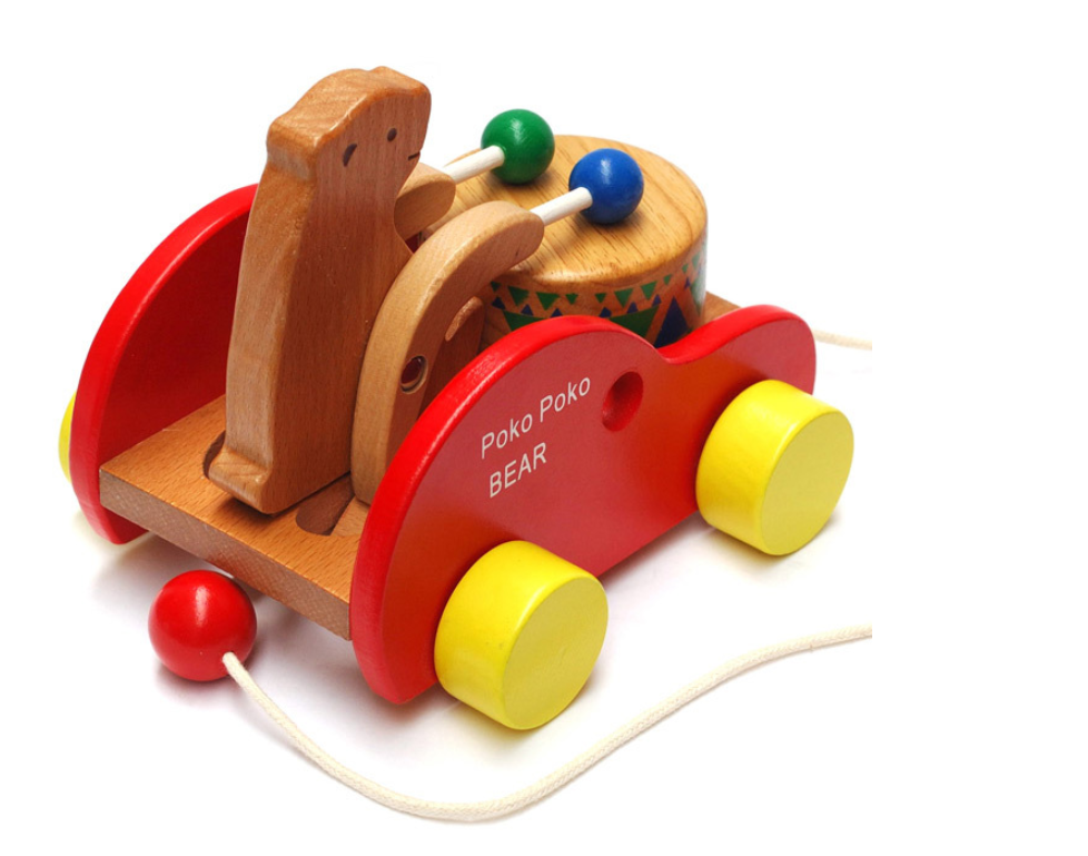 Wood small bear knocking drum early teaching creative and intellectual children's toy