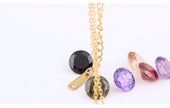 8 colors diamond titanium steel necklace