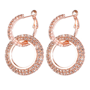 Popular Diamond Insert Crystal Ring Earrings and Earrings
