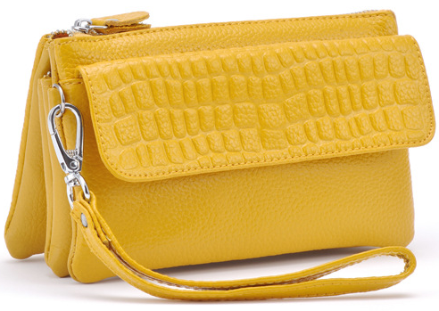 Large Capacity Genuine Leather Bags Clutch Wristlet Bag Day Cutches Handbags Coin Purses