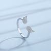 Fashion Sweet Diamond Angel Wing Silver Ring