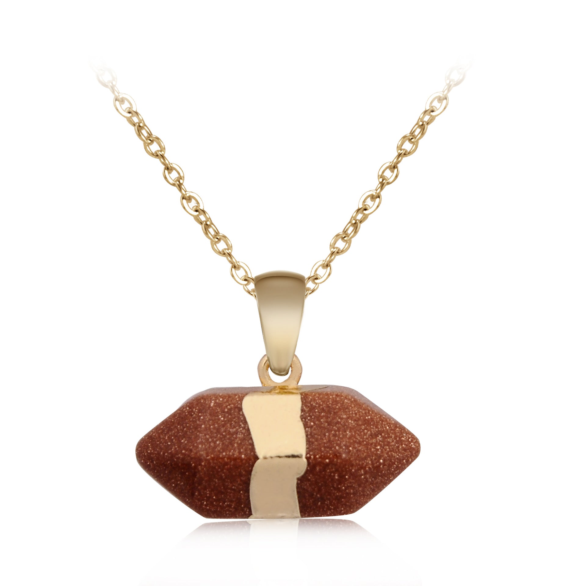 Natural stone short hexagonal pendant