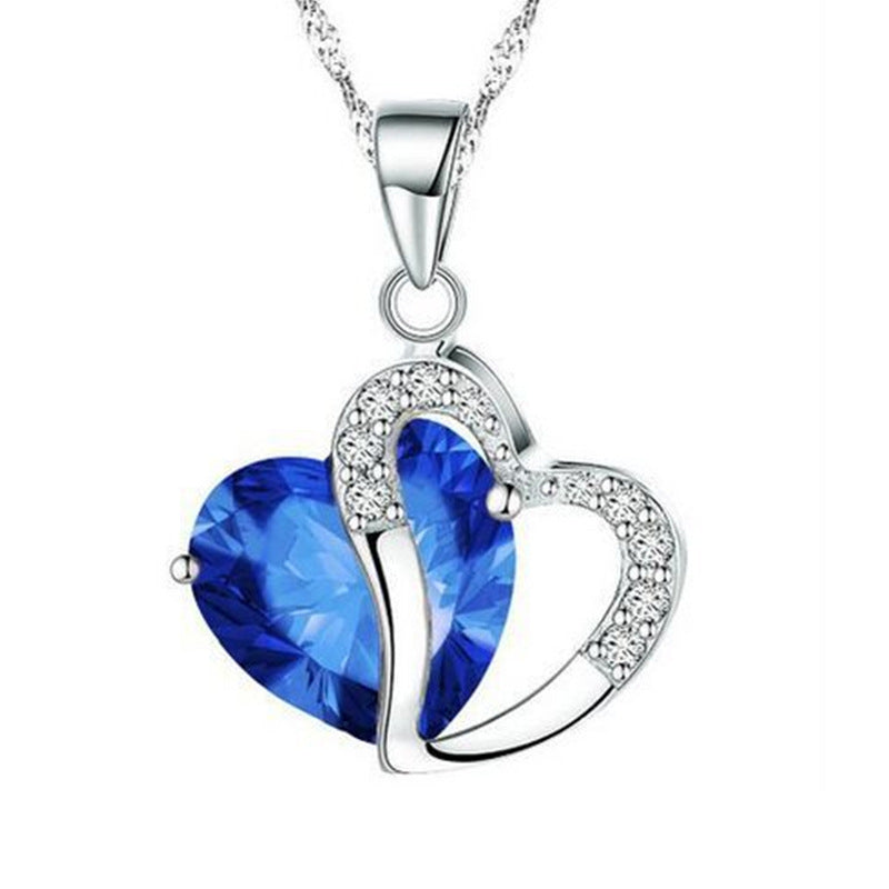 Heart Crystal Amethyst Pendant Necklace