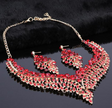 Full Rhinestone Color Clavicle Necklace Earrings Set Dress