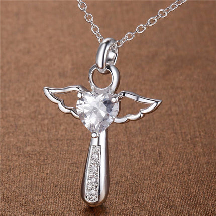 Purple zircon crystal pendant necklace