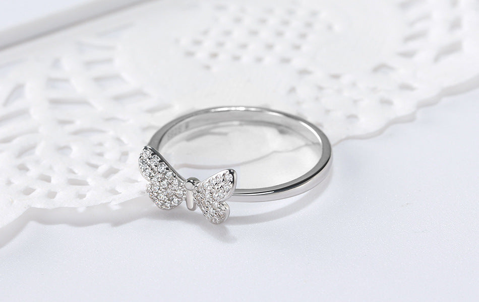 Butterfly zircon ring