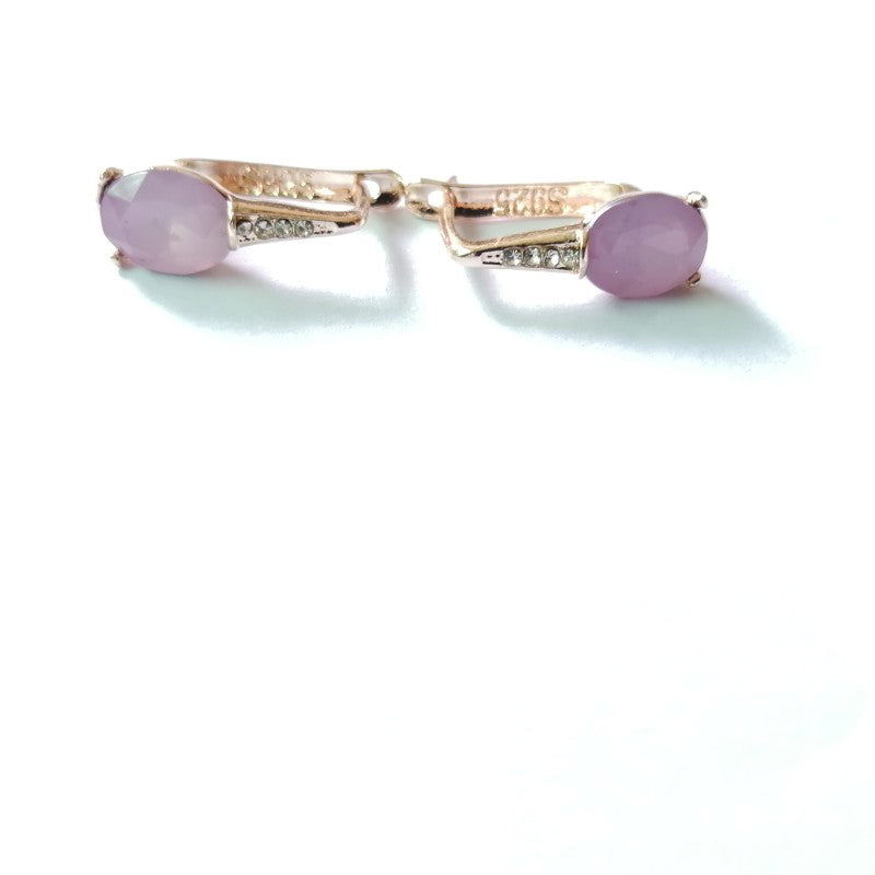 Natural Gemstone Female Teardrop Earrings