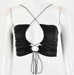 Chic Bandage Female Halter Club Tube Top Street Chest Hollow Pure Vest
