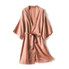 Print Dot Lady Nightwear Satin 4PCS Pajamas Set For Women