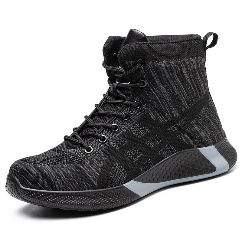 Men's Breathable Fly Woven Surface Safety Shoes