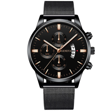 Mens Business Luxury Watches For Men Mesh Band Quartz Watch
