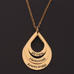 Personalized Family Necklaces Customized Engraved 3 Names Water Drop Pendant is