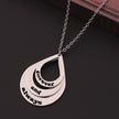 Personalized Family Necklaces Customized Engraved 3 Names Water Drop Pendant is
