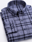 Cotton Plaid Shirt Men's Long-Sleeved Cotton Fleece Shirt