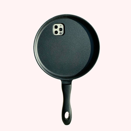 Compatible With Apple, 3D Cartoon Frying Pan Shape Phone Case ForiPhone 12Pro Max 11 Xs Max XR X 7 8Plus Kitchen Iron Non-stick Pancake Pot Soft Cover