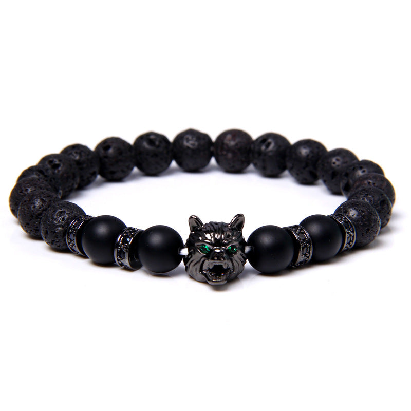 Natural Tiger's Eye Stone Bracelet With Jeweled Beads