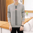 New mens printed long-sleeved T-shirt teen round neck bottom top fashion casual mens clothing
