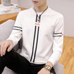 New mens printed long-sleeved T-shirt teen round neck bottom top fashion casual mens clothing
