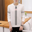 New mens printed long-sleeved T-shirt teen round neck bottom top fashion casual mens clothing