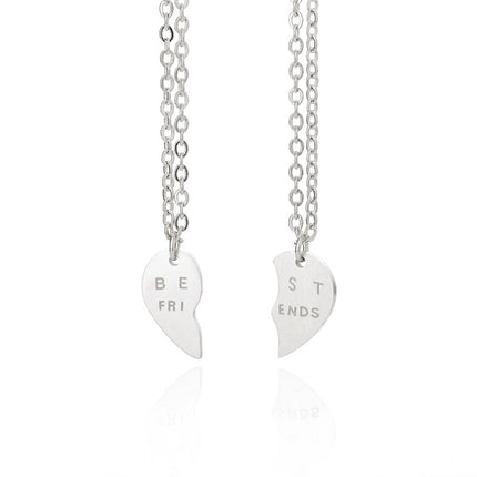 Pendant Best Friend Two Petal Love Stitching Necklace For Girlfriends