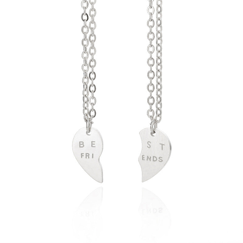 Pendant Best Friend Two Petal Love Stitching Necklace For Girlfriends