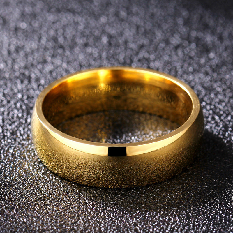 Titanium Steel Diamond Couple Ring, European And American Gold-Plated Men's And Women's Ring, Gold Stainless Steel Jewelry Wholesale