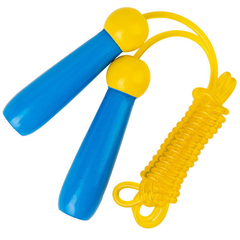 Wooden Colorful Skipping Rope Outdoor Sports Beginner Kids Adjustable Skipping Rope
