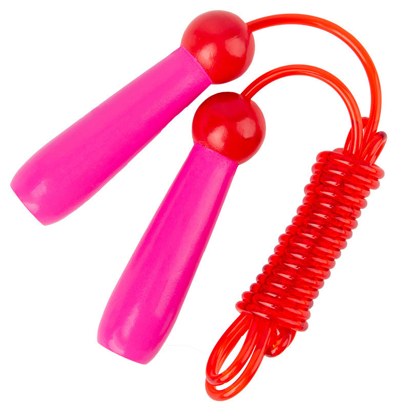 Wooden Colorful Skipping Rope Outdoor Sports Beginner Kids Adjustable Skipping Rope
