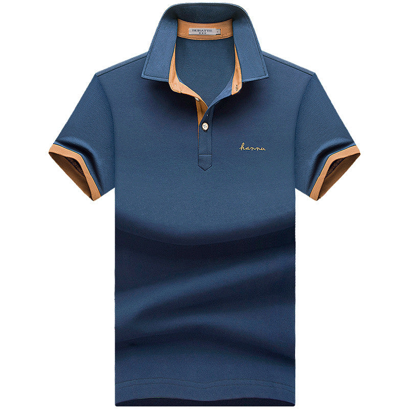 Summer Men''s Short Sleeve T-Shirt Cotton Lapel Polo Men''s Fashion Men''s Half Sleeve Business Collar T-Shirt