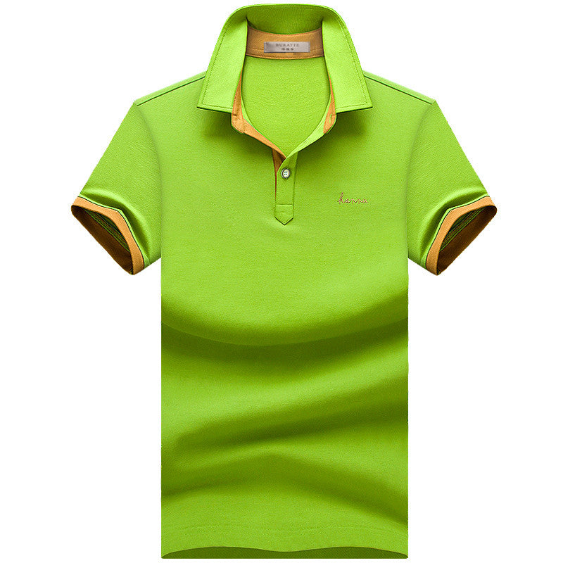 Summer Men''s Short Sleeve T-Shirt Cotton Lapel Polo Men''s Fashion Men''s Half Sleeve Business Collar T-Shirt