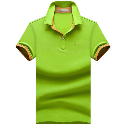 Summer Men''s Short Sleeve T-Shirt Cotton Lapel Polo Men''s Fashion Men''s Half Sleeve Business Collar T-Shirt
