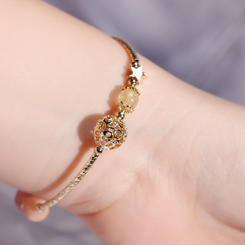 Red And Green Strawberry Crystal Opal Bracelet