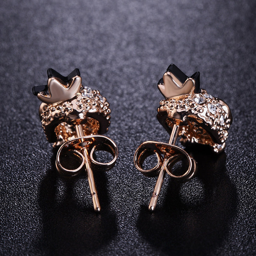 Fashion Personality Skull Earrings Gold-plated Zircon Earrings