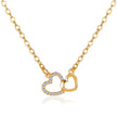 Love Necklace Temperament Double Peach Heart Pendant Clavicle Chain