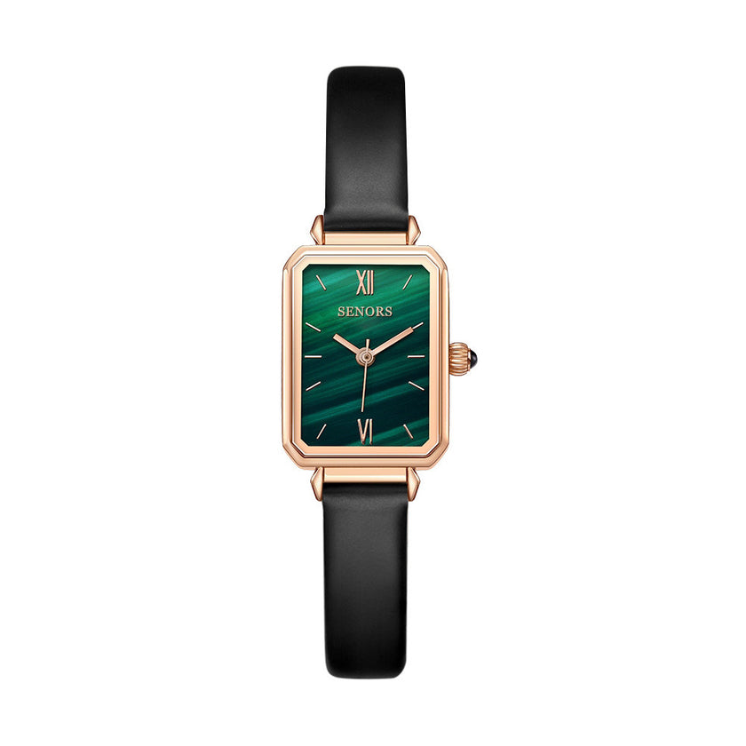 Ladies Watch Malachite Green Small Green Watch Fashion Retro Square Waterproof Female Watch
