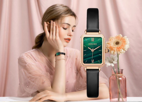 Ladies Watch Malachite Green Small Green Watch Fashion Retro Square Waterproof Female Watch
