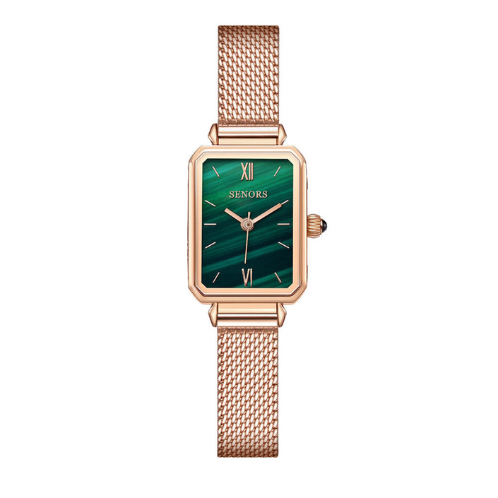 Ladies Watch Malachite Green Small Green Watch Fashion Retro Square Waterproof Female Watch