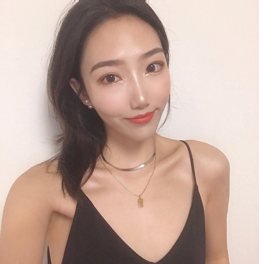 Lucky Number 7 Pendant Necklaces for Women Stainless Steel Gold Square Geometric Birthday Gift