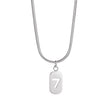 Lucky Number 7 Pendant Necklaces for Women Stainless Steel Gold Square Geometric Birthday Gift