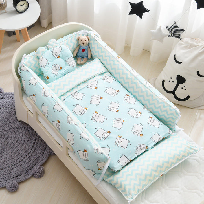 Portable Baby Sleeping Nest with Quilt Infant Cradle Newborn Bassinet with Removable Cover Toddler Nest baby nursery crib