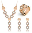 Three-piece Set Of Crystal Earrings And Necklaces And Rings