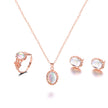 Three-piece Set Of Crystal Earrings And Necklaces And Rings