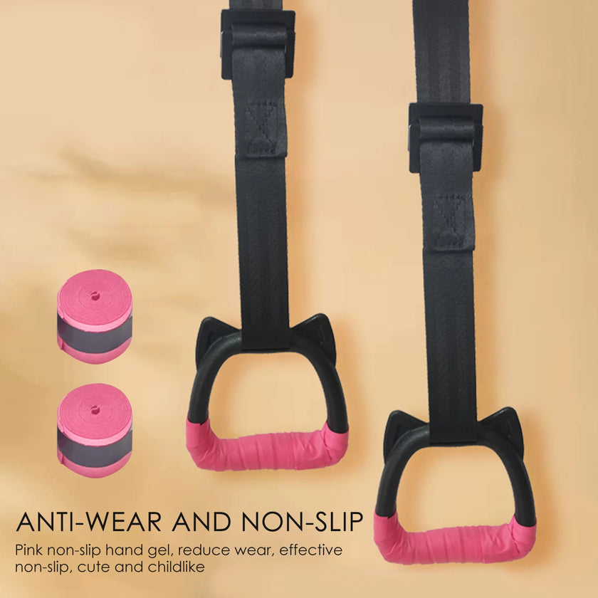 Gymnastics Rings Non-Slip Bear Adjustable 200KG Exercise Rings For Home Kids For Gymnasiums Sports Fields Family Pull-ups