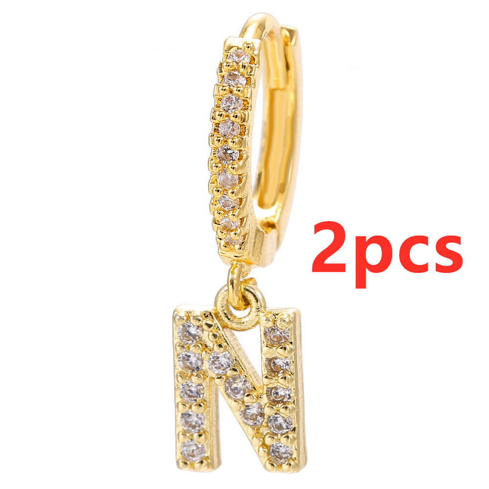 26 Letter Earrings Popular In Europe and America