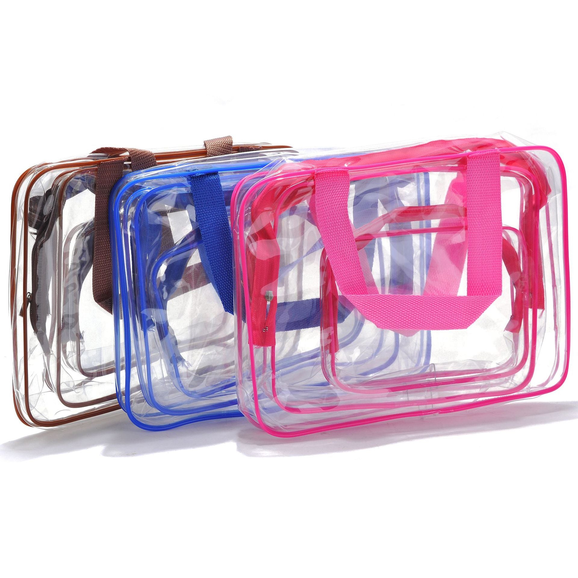 Amazon S Explosive Transparent Fashion Pvc Travel Storage Bag Three Piece Toiletry Bag Logo Can Be Printed