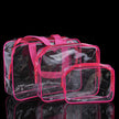 Amazon S Explosive Transparent Fashion Pvc Travel Storage Bag Three Piece Toiletry Bag Logo Can Be Printed