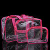 Amazon S Explosive Transparent Fashion Pvc Travel Storage Bag Three Piece Toiletry Bag Logo Can Be Printed